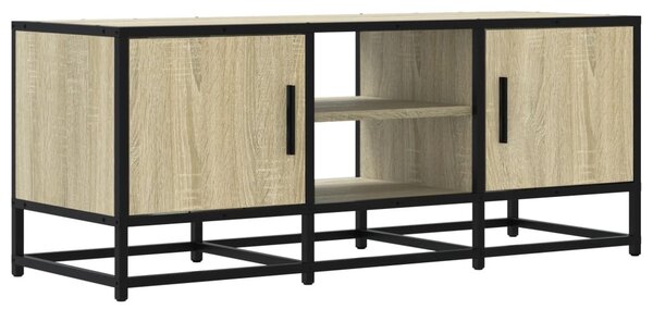 Sonoma tölgy színű szerelt fa és fém TV-szekrény 100x35x41 cm