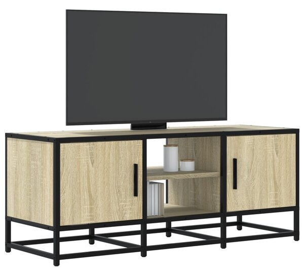Sonoma tölgy színű szerelt fa és fém TV-szekrény 100x35x41 cm