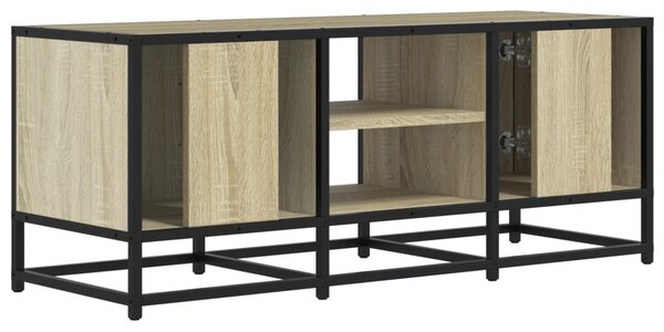 Sonoma tölgy színű szerelt fa és fém TV-szekrény 100x35x41 cm