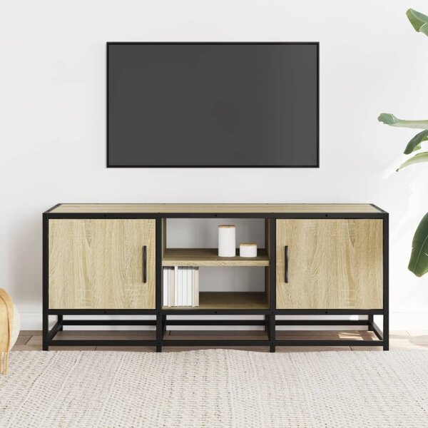 Sonoma tölgy színű szerelt fa és fém TV-szekrény 100x35x41 cm