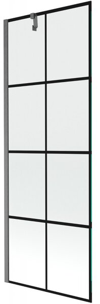 Mexen Next, 1 szárnyas kádparaván 70 x 150 cm, 6 mm átlátszó üveg - fekete mintás, szálcsiszolt grafit, 895-070-000-00-77-66