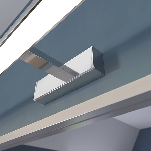 Lindby LED tükörvilágítás Jukka, 90 cm, króm, fém, IP44, Króm / ezüst, Fürdőszoba, Alumínium, Modern