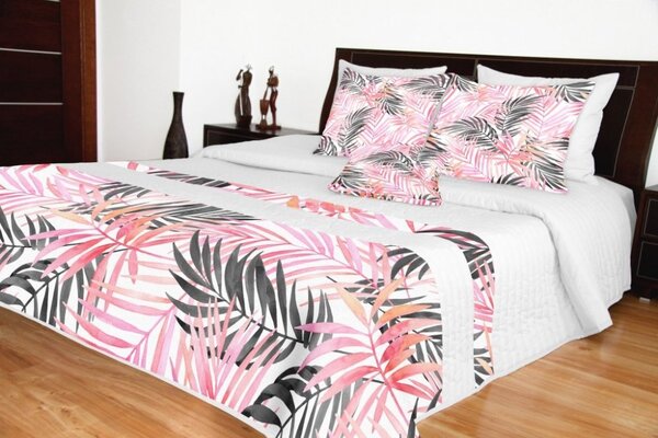 Fehér takaró rózsaszín 3D mintával Szélesség: 170 cm | Hossz: 210 cm