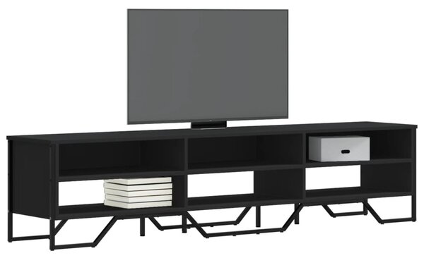 Fekete szerelt fa TV-szekrény 180 x 34 x 41 cm