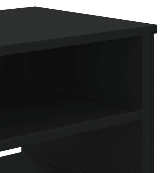 Fekete szerelt fa TV-szekrény 180 x 34 x 41 cm