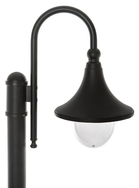 Lindby kültéri lámpa Daphne, 220 cm, fekete, E27, IP44, dimmelhető, Fekete, Alumínium, Modern