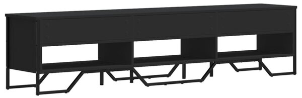Fekete szerelt fa TV-szekrény 180 x 34 x 41 cm