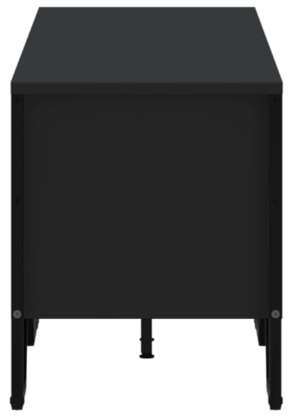 Fekete szerelt fa TV-szekrény 180 x 34 x 41 cm