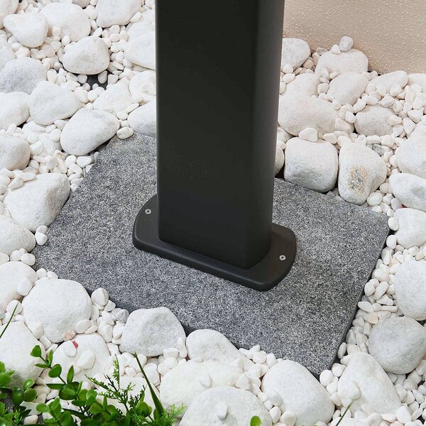 Lucande LED-es útvilágító lámpa Mhairi, szögletes, antracit, 100 cm, Alu / szürke / cink, Alumínium, Modern