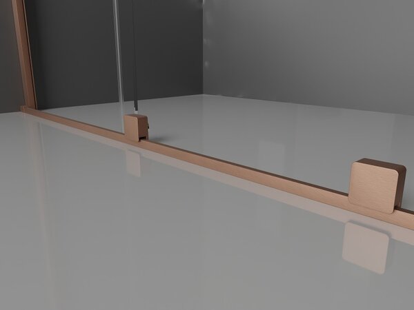 Mexen Velar L, tolózuhanyajtó nyitáshoz 90 cm, 8mm átlátszó üveg, réz matt, 871-090-003-01-65