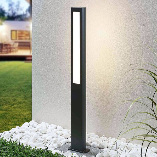 Lucande LED-es útvilágító lámpa Mhairi, szögletes, antracit, 100 cm, Alu / szürke / cink, Alumínium, Modern