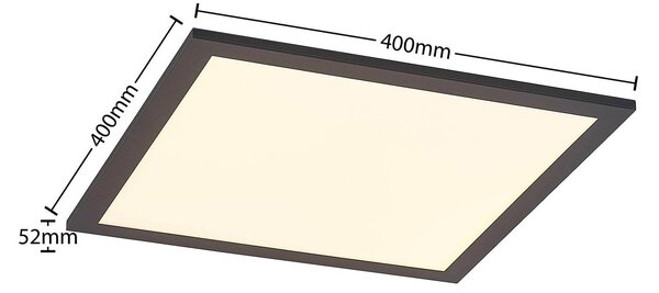 Lindby LED panel Nelios, 40 x 40 cm, CCT, fekete, fém