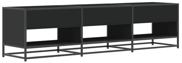Fekete szerelt fa TV-szekrény 180 x 40 x 46 cm