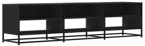 Fekete szerelt fa TV-szekrény 180 x 40 x 46 cm