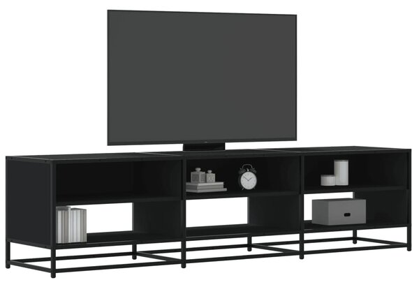 Fekete szerelt fa TV-szekrény 180 x 40 x 46 cm