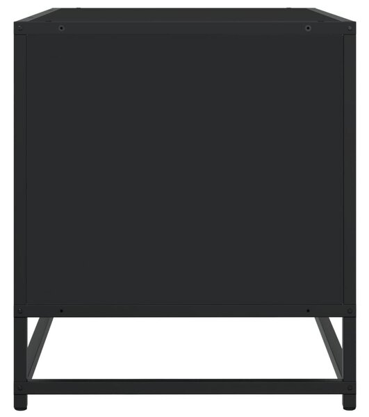 Fekete szerelt fa TV-szekrény 180 x 40 x 46 cm