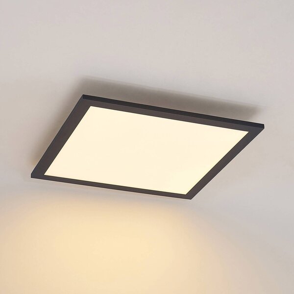 Lindby LED panel Nelios, 40 x 40 cm, CCT, fekete, fém