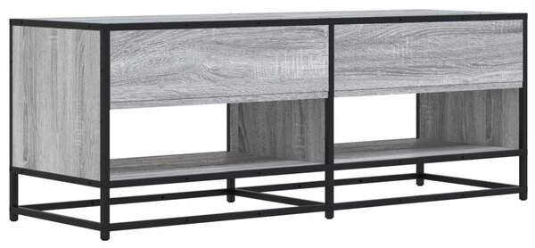 Szürke sonoma színű szerelt fa és fém TV-szekrény 120,5x40x46cm