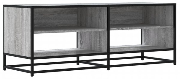 Szürke sonoma színű szerelt fa és fém TV-szekrény 120,5x40x46cm