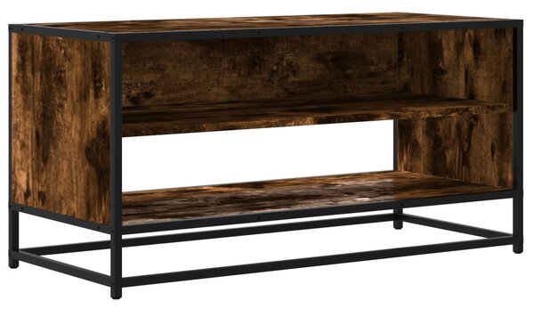 Füstös tölgy színű szerelt fa és fém TV-szekrény 91x40x46 cm