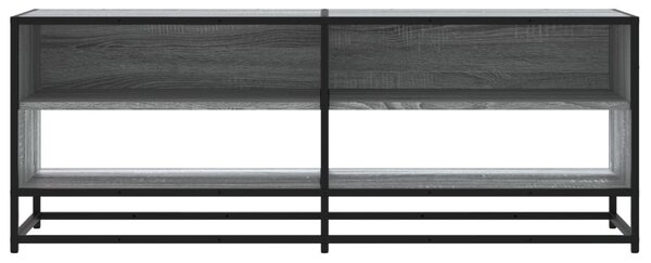 Szürke sonoma színű szerelt fa és fém TV-szekrény 120,5x40x46cm