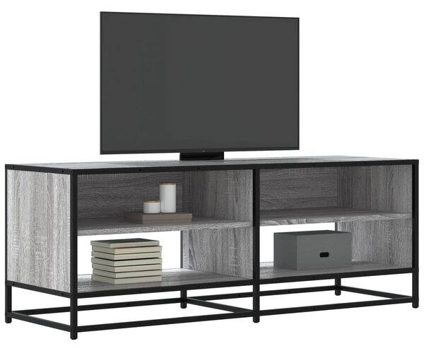 Szürke sonoma színű szerelt fa és fém TV-szekrény 120,5x40x46cm