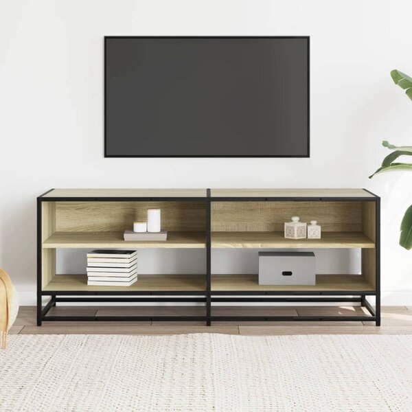 Sonoma tölgy színű szerelt fa és fém TV-szekrény 120,5x40x46 cm