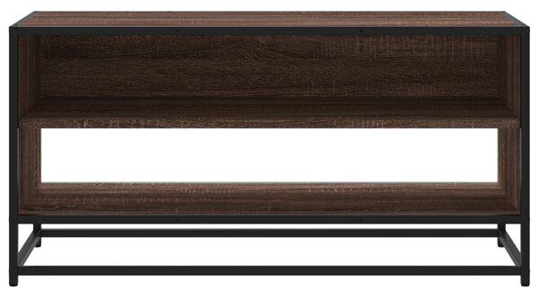 Barna tölgy színű szerelt fa és fém TV-szekrény 91x40x46 cm