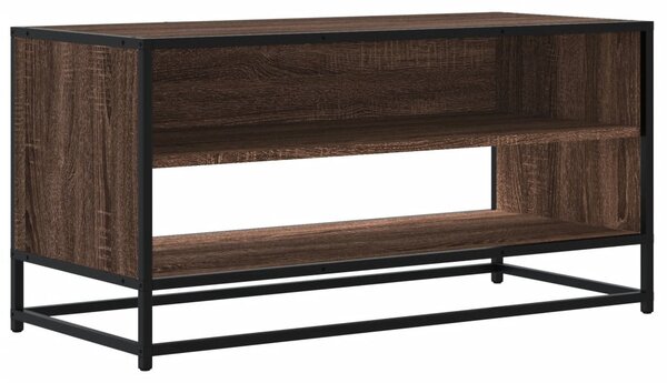 Barna tölgy színű szerelt fa és fém TV-szekrény 91x40x46 cm