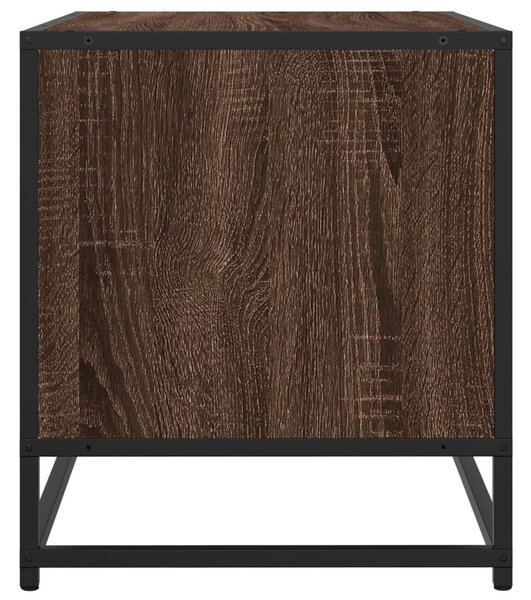 Barna tölgy színű szerelt fa és fém TV-szekrény 91x40x46 cm