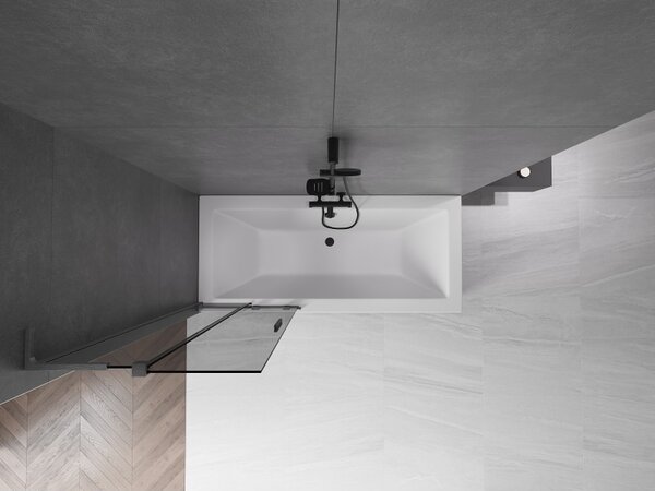 Mexen Velar L, 2 szárnyas eltolható kádparaván 70 x 150 cm, 8mm szürke üveg, grafit, 896-070-003-41-95