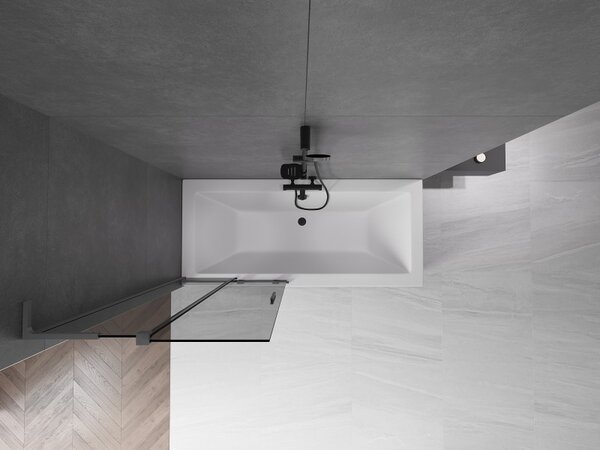 Mexen Velar L, 2 szárnyas eltolható kádparaván 80 x 150 cm, 8mm szürke üveg, grafit, 896-080-003-41-95