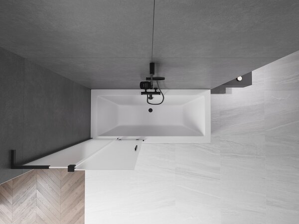 Mexen Velar L, 2 szárnyas eltolható kádparaván 80 x 150 cm, 8 mm-es mattüveg, fekete matt, 896-080-003-31-70