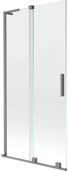 Mexen Velar L, 2 szárnyas eltolható kádparaván 90 x 150 cm, 8mm átlátszó üveg, grafitmatt, 896-090-003-01-95