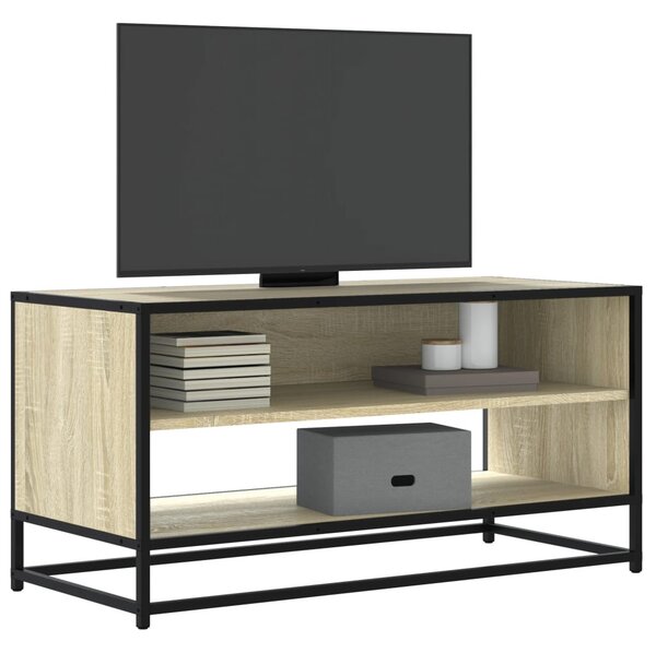 Sonoma tölgy színű szerelt fa és fém TV-szekrény 91x40x46 cm