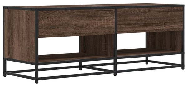 Barna tölgy színű szerelt fa és fém TV-szekrény 120,5x40x46 cm