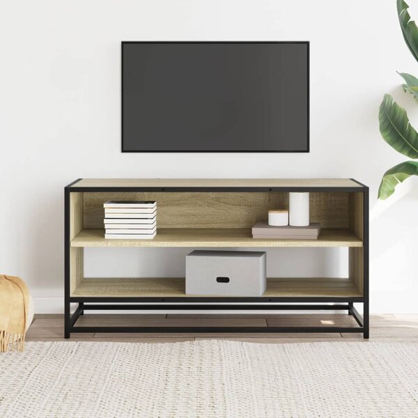 Sonoma tölgy színű szerelt fa és fém TV-szekrény 91x40x46 cm