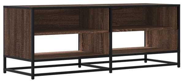 Barna tölgy színű szerelt fa és fém TV-szekrény 120,5x40x46 cm