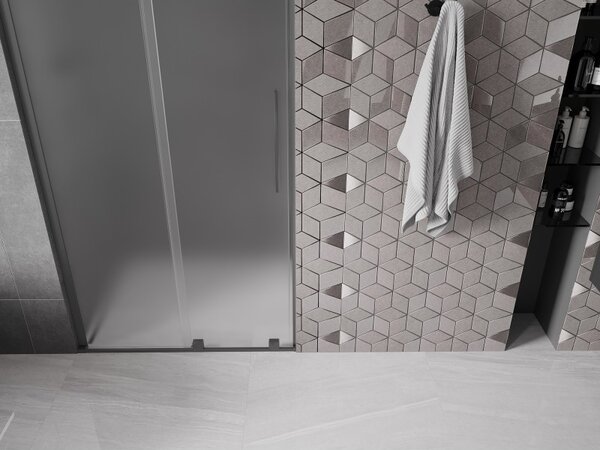 Mexen Velar L, tolózuhanyajtó nyitáshoz 90 cm, 8 mm-es matt üveg, polírozott grafit, 871-090-003-31-95