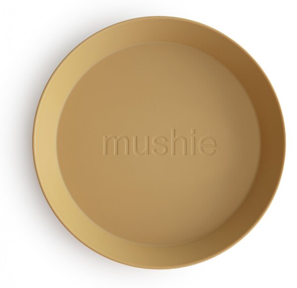 Mushie kerek lapostányér - mustársárga