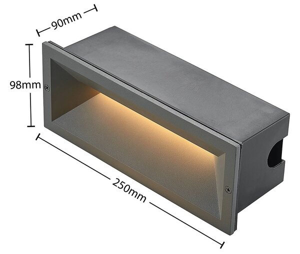Lucande LED-es fali lámpa Jaano, antracit, alumínium, IP65, Fekete, Alumínium, Modern