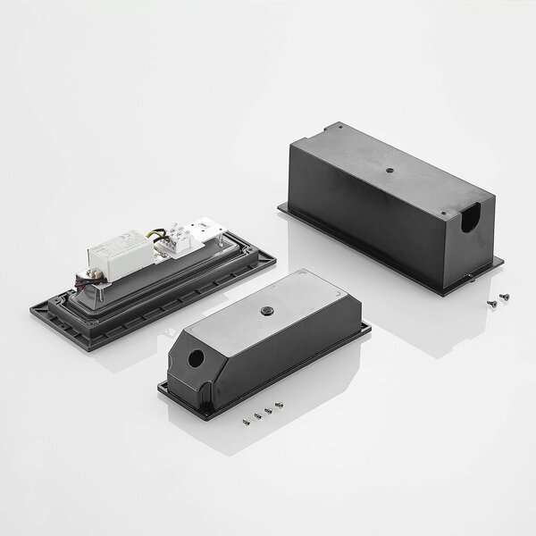 Lucande LED-es fali lámpa Jaano, antracit, alumínium, IP65, Fekete, Alumínium, Modern