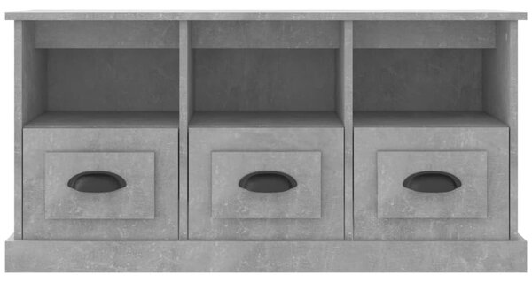 Betonszürke szerelt fa TV-szekrény 100x35x50 cm