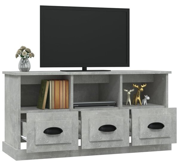 Betonszürke szerelt fa TV-szekrény 100x35x50 cm