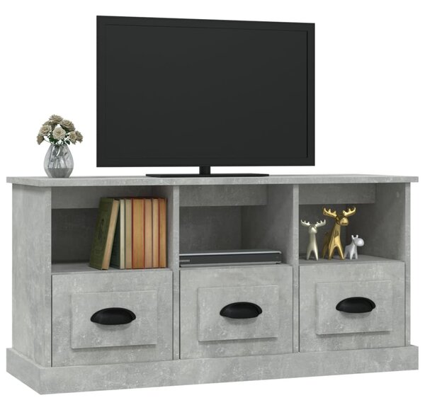 Betonszürke szerelt fa TV-szekrény 100x35x50 cm