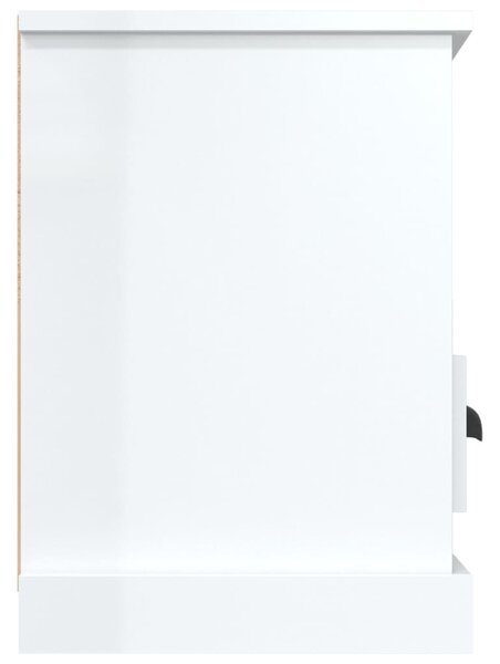 Fehér magasfényű szerelt fa TV-szekrény 100x35x50 cm