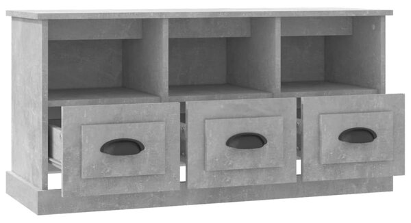 Betonszürke szerelt fa TV-szekrény 100x35x50 cm