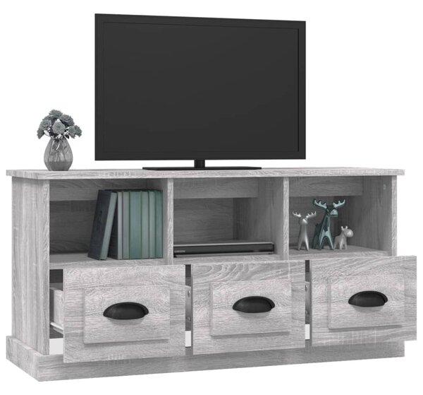 Szürke sonoma színű szerelt fa TV-szekrény 100x35x50 cm