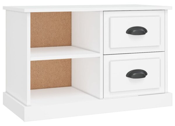 Fehér szerelt fa TV-szekrény 73 x 35,5 x 47,5 cm