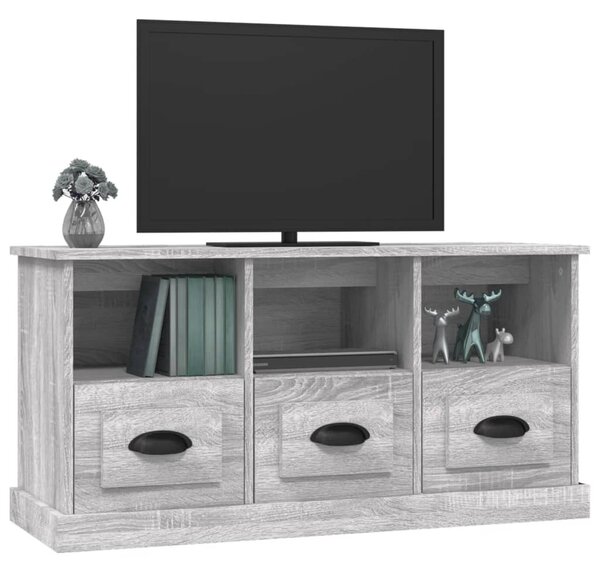 Szürke sonoma színű szerelt fa TV-szekrény 100x35x50 cm